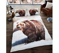 Smart Living 3D Duvet Cover Bedding and Pillowcase Set Single Double King (Bear, Double)