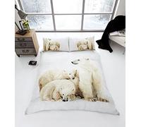 Smart Living 3D Duvet Cover Bedding and Pillowcase Set Single Double King (Polar Bear, King)