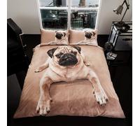 PUG PUPPY KING SIZE DUVET COVER AND PILLOWCASE SET DOG LOVERS BEDDING