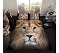 Gaveno Cavailia Premium Colleciton 3D Lion Duvet Set With Duvet Cover and Pillow Case Multi King