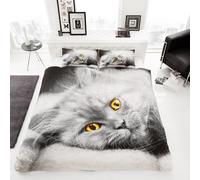 Smart Living 3D Effect Animal Polycotton Printed Duvet Cover Set In Silver