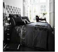 Smart Living Alina Duvet Cover and Pillowcase Set - Black - King (220cm x 235cm)
