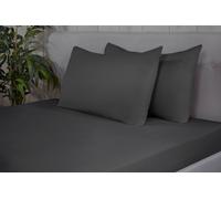 Smart Living Brushed Cotton Bed Linen Fitted Bedsheet or Pillowcase Pair Non Iron in Charcoal | Size: Super King Smart Living Charcoal Super King