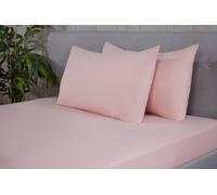 Smart Living 100% Brushed Cotton Flannelette Fitted Sheet or Pillowcase Pair - Blush Pink - Pillow Case (50 x 75cm)