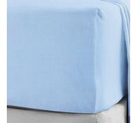 Smart Living Brushed Cotton Bed Linen Luxury Fitted Bedsheet Or Pillowcase Non Iron In Blue Blue Double Fitted
