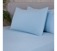 Smart Living Brushed Cotton Bed Linen Luxury Fitted Bedsheet or Pillowcase Non Iron in Blue | Size: Standard Pillow Case Smart Living Blue Standard Pillow Case