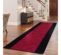 Smart Living Carmela Heavy Duty Machine Washable Hallway Kitchen Non Slip Door Mat - 40Cm X 60Cm - Black Red