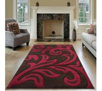 Smart Living Carved Rug Florence - Brown Red - 60cm x 220cm (2ft x 7.2ft)