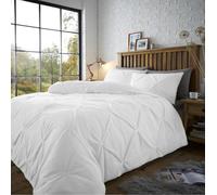 Smart Living Chiswick Pintuck Duvet Cover and Pillowcase Set - White - Single (135cm x 200cm)