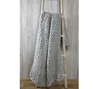 Smart Living Chunky Hand-Knitted Cable Knit Throw -120x150cm - Grey