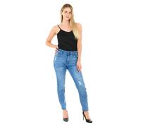Smart Living Classic Cotton Stretch Skinny Mid Rise Ripped Jeans In Light Blue Light Blue
