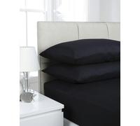 Smart Living Deluxe Fitted Sheet or Pillowcase Pair - Black - King (150cm x 200cm) + 25cm Deep