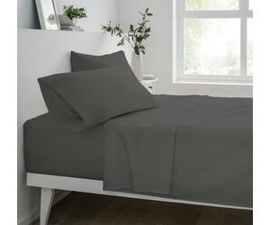 Smart Living Deluxe Fitted Sheet or Pillowcase Pair - Charcoal - Double (135cm x 190cm) + 25cm Deep