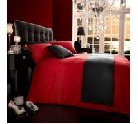 Smart Living Diamante 5PC Complete Bedding Set Duvet Cover, Pillow Pair, Cushion Cover, Bed Runner in Red | Size: Super King Smart Living Red Super King