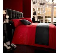Smart Living Diamante 5PC Complete Bedding Set Duvet Cover, Pillow Pair, Cushion Cover, Bed Runner in Red | Size: Super King Smart Living Red Super King