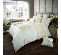 Smart Living Duvet Cover With Pillowcases Polycotton Quilt Bedding Covers Comfy Breathable Comforter Cover Set - Cream