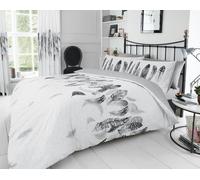 Smart Living Printed Polycotton Feathers Duvet Cover With Pillowcases in White | Size: Double Smart Living White Double