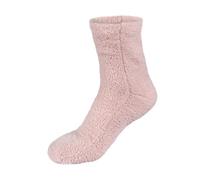 Sleepdown Women's Ladies Teddy Fleece Socks, Blush, S-M