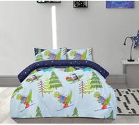 Smart Living Fun & Cosy Kids' Duvet Cover With Pillowcase & Fitted Sheet Complete Set In Blue Blue Single