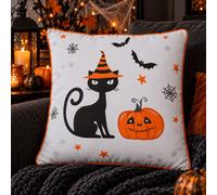 Smart Living Halloween Pumpkins & Celestial Stars Decorative 18" x 18" Filled Cushions | Size: 45 cm x 45 cm Smart Living Multicolor 45 cm x 45 cm