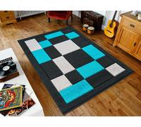 Smart Living Havana Carved Rug - Black Teal - 160cm x 230cm (5.2ft x 7.5ft)