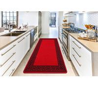 Smart Living Heavy Duty Machine Washable Runner For Hallway, Kitchen Non Slip Floor Mats, Door Mat 40Cm X 60Cm - Red Black