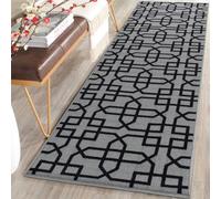 Smart Living Heavy Duty Machine Washable Runner For Hallway, Kitchen Non Slip Floor Mats, Door Mat 67Cm X 120Cm - Grey Black