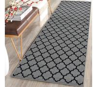 Smart Living Heavy Duty Machine Washable Runner For Hallway, Kitchen Non Slip Floor Mats, Door Mat 80Cm X 150Cm - Grey Black