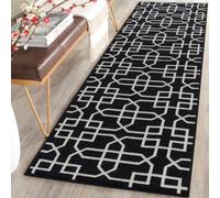 Smart Living Heavy Duty Machine Washable Runner For Hallway, Kitchen Non Slip Floor Mats, Door Mat 80Cm X 300Cm - Black Cream