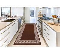Smart Living Heavy Duty Machine Washable Runner For Hallway, Kitchen Non Slip Floor Mats, Door Mat 80Cm X 300Cm - Brown Cream