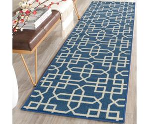 Smart Living Heavy Duty Machine Washable Runner For Hallway, Kitchen Non Slip Floor Mats, Door Mat 80Cm X 150Cm - Blue Cream