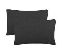 Smart Living Jersey Melange Polycotton Luxury Fitted Bedsheet Or Pillowcase Pair In Charcoal Charcoal