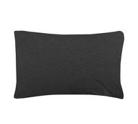 Smart Living Jersey Melange Polycotton Luxury Fitted Bedsheet Or Pillowcase Pair In Charcoal Charcoal