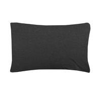 Smart Living Jersey Melange Polycotton Luxury Fitted Bedsheet or Pillowcase Pair in Charcoal | Size: Double Fitted Smart Living Charcoal Double Fitted