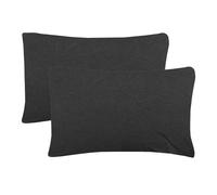 Smart Living Jersey Melange Polycotton Luxury Fitted Bedsheet or Pillowcase Pair in Charcoal | Size: Standard Pillow Case Smart Living Charcoal Standard Pillow Case