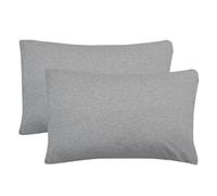 Smart Living Jersey Melange Polycotton Luxury Fitted Bedsheet Or Pillowcase Pair In Grey Grey