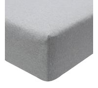 Smart Living Jersey Melange Polycotton Luxury Fitted Bedsheet Or Pillowcase Pair In Grey Grey