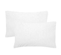 Smart Living Jersey Melange Polycotton Luxury Fitted Bedsheet Or Pillowcase Pair In White White Standard Pillow Case