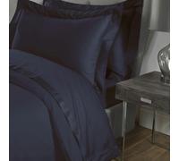 Smart Living Luxurious 100% Cotton Sateen Extra Deep & Soft Fitted Sheet - Navy - Single (90cm x 190cm) + 40cm Deep