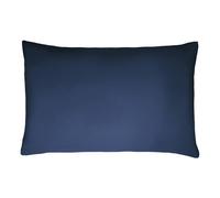Sleepdown Pillowcase 100% Cotton Sateen Pack of Two Housewife Pillow Cover Set Anti-Allergy 300 Thread Count Luxury Bed Linen - Navy Blue - 50 x 75cm, 5056242826163