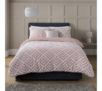 Smart Living Luxurious Geo Jacquard Fleece Duvet Cover With Pillowcases