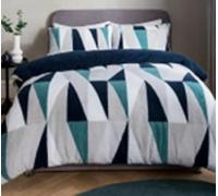 Smart Living Luxurious Geo Triangle Fleece Duvet Cover With Pillowcases