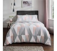Smart Living Luxurious Geo Triangle Fleece Duvet Cover With Pillowcases