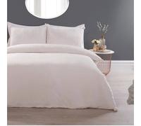 Smart Living Luxurious Pom Pom Fleece Duvet Cover With Pillowcases In Cream
