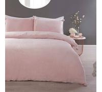 Smart Living Luxurious Pom Pom Fleece Duvet Cover With Pillowcases In Light Pink Light Pink Double