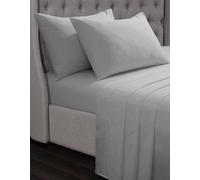 Smart Living Luxury 100% Cotton 35cm Deep Fitted Sheet - Soft & Hypoallergenic in Silver | Size: Single Fitted Smart Living Silver Single Fitted