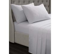 Smart Living Luxury 100% Cotton 35cm Deep Fitted Sheet - Soft & Hypoallergenic in White | Size: Single Fitted Smart Living White Single Fitted