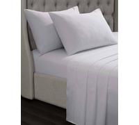 Smart Living Luxury 100% Cotton 35cm Deep Fitted Sheet Soft & Hypoallergenic - White - Single (90cm x 190cm) + Deep 35cm)