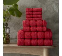 Gaveno Cavailia Luxurious 8 Pack Boston Towel Bale Set ( 4 Face, 2 hand and 2 Bath ), Cotton, Red