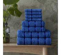Smart Living Luxury 100% Cotton 8 Piece Super Soft Bathroom Towel Bale Set - Royal Blue